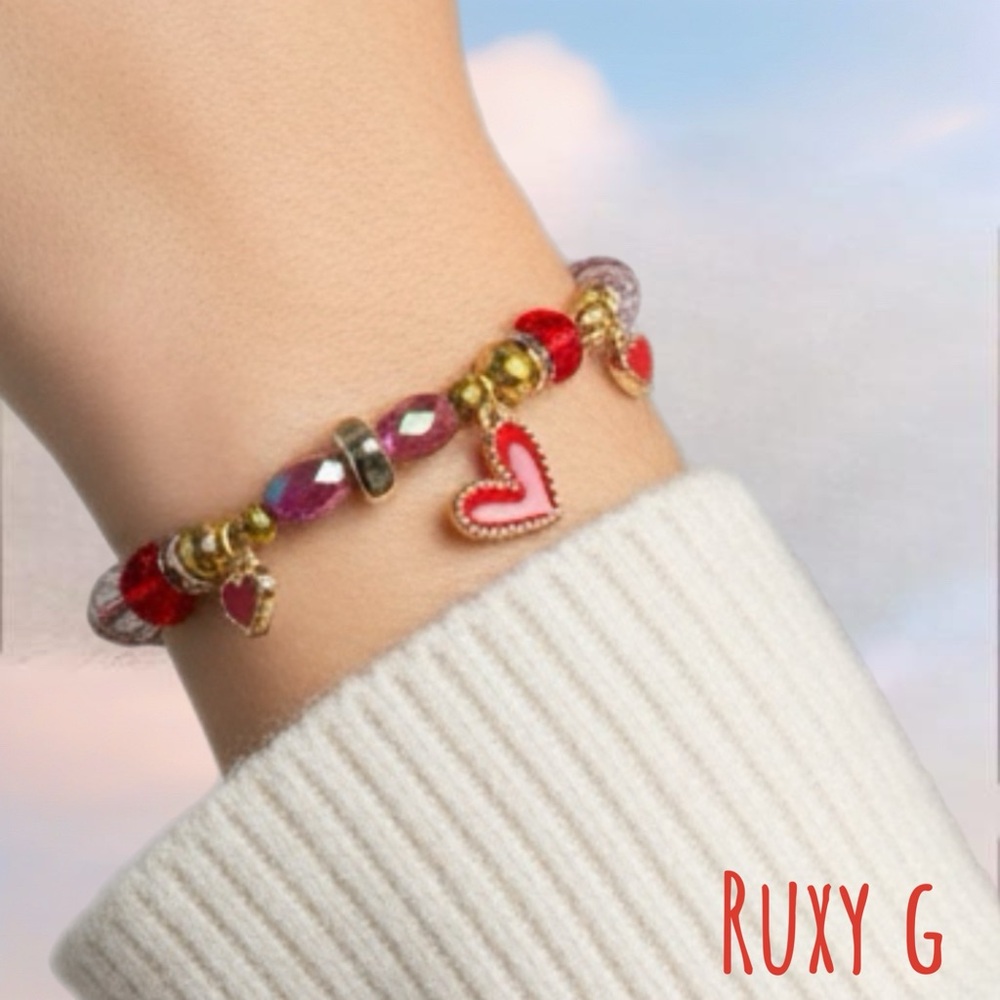Red Heart Charm Bracelet